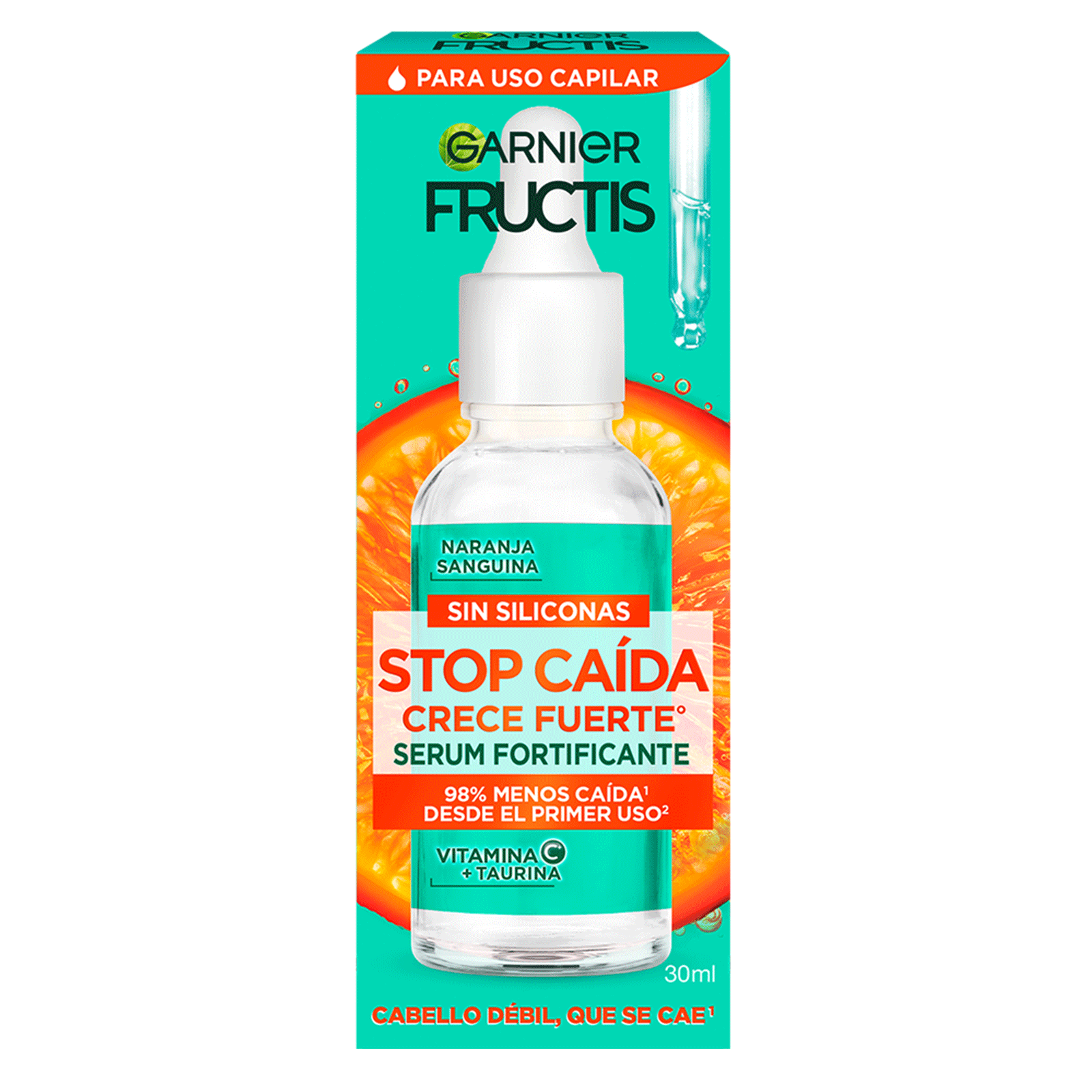 Serum para cabello Garnier Fructis Stop Caída Crece Fuerte con vitamina C° que reduce la caída del pelo con formula vegana